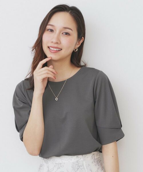 index/インデックス パフスリーブトップス【洗濯機洗い可】 チャコールグレー(014) 36(S)