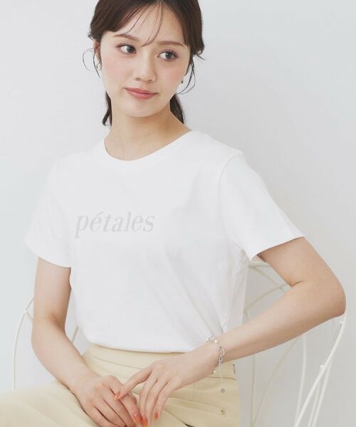 index/インデックス 《S-LLサイズ》フロッキーロゴTシャツ【接触冷感/UVケア/洗濯機洗い可】 オフホワイト(003) 36(S)