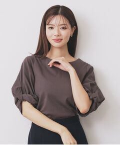 index / インデックス カットソー | パフスリーブツイストタックトップス【洗濯機可/接触冷感/UVケア】