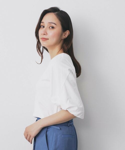 index / インデックス カットソー | パフスリーブツイストタックトップス【洗濯機可/接触冷感/UVケア】 | 詳細10