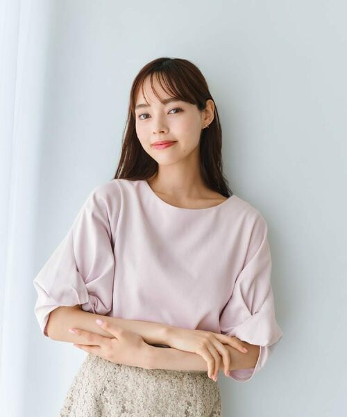 index / インデックス カットソー | パフスリーブツイストタックトップス【洗濯機可/接触冷感/UVケア】 | 詳細22