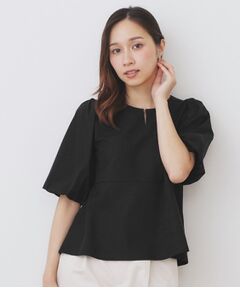 index / インデックス カットソー | 《S-LLサイズ》バルーンスリーブペプラムトップス【洗濯機洗い可/接触冷感/UVケア】