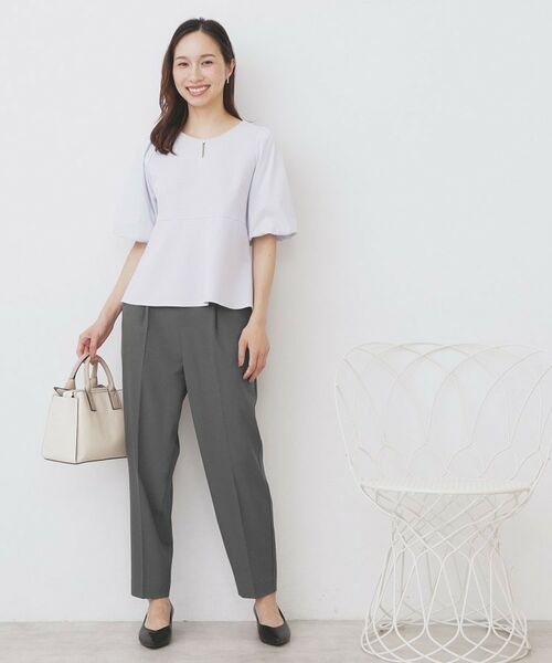 index / インデックス カットソー | 《S-LLサイズ》バルーンスリーブペプラムトップス【洗濯機洗い可/接触冷感/UVケア】 | 詳細10