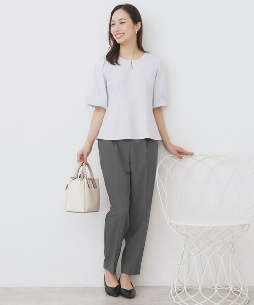 index / インデックス カットソー | 《S-LLサイズ》バルーンスリーブペプラムトップス【洗濯機洗い可/接触冷感/UVケア】 | 詳細11