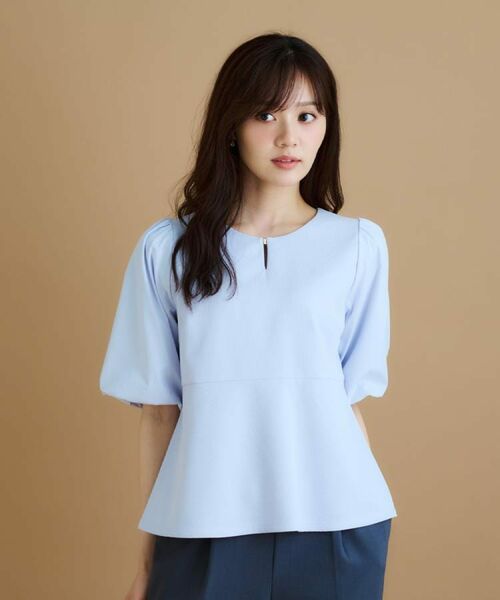 index / インデックス カットソー | 《S-LLサイズ》バルーンスリーブペプラムトップス【洗濯機洗い可/接触冷感/UVケア】 | 詳細12