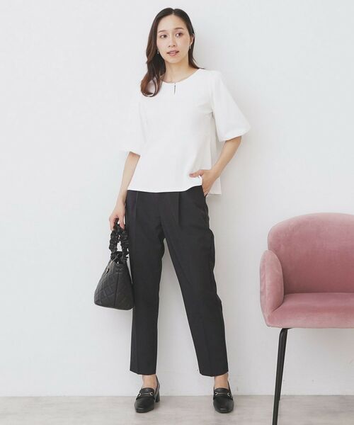 index / インデックス カットソー | 《S-LLサイズ》バルーンスリーブペプラムトップス【洗濯機洗い可/接触冷感/UVケア】 | 詳細2