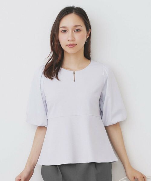 index / インデックス カットソー | 《S-LLサイズ》バルーンスリーブペプラムトップス【洗濯機洗い可/接触冷感/UVケア】 | 詳細9