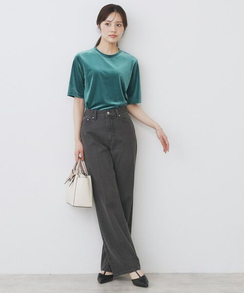 index / インデックス カットソー | 《andGIRL掲載》ベロアボクシーTシャツ【洗濯機洗い可】 | 詳細10