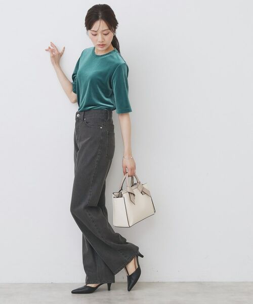 index / インデックス カットソー | 《andGIRL掲載》ベロアボクシーTシャツ【洗濯機洗い可】 | 詳細11