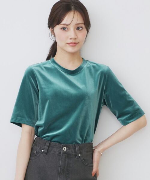 index / インデックス カットソー | 《andGIRL掲載》ベロアボクシーTシャツ【洗濯機洗い可】 | 詳細9