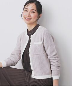 index / インデックス カーディガン・ボレロ | ロゴ刺繍クルーカーディガン【洗濯機洗い可】