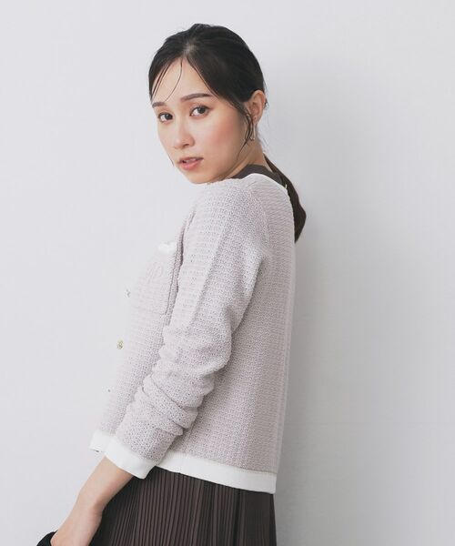 index / インデックス カーディガン・ボレロ | ロゴ刺繍クルーカーディガン【洗濯機洗い可】 | 詳細11