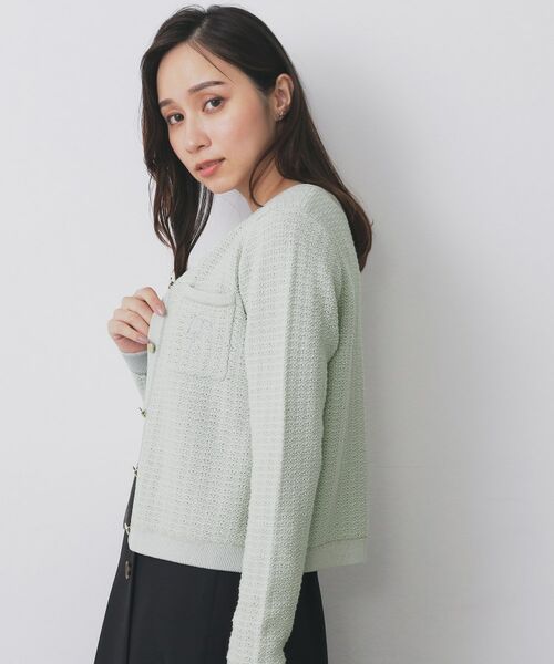 index / インデックス カーディガン・ボレロ | ロゴ刺繍クルーカーディガン【洗濯機洗い可】 | 詳細3