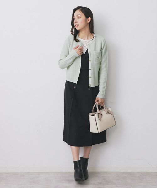 index / インデックス カーディガン・ボレロ | ロゴ刺繍クルーカーディガン【洗濯機洗い可】 | 詳細4