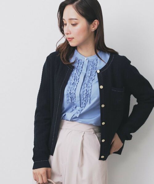 index / インデックス カーディガン・ボレロ | ロゴ刺繍クルーカーディガン【洗濯機洗い可】 | 詳細7