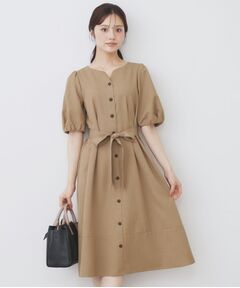 index / インデックス ミニ丈・ひざ丈ワンピース | タックパフスリーブワンピース【洗濯機洗い可/イージーアイロン】