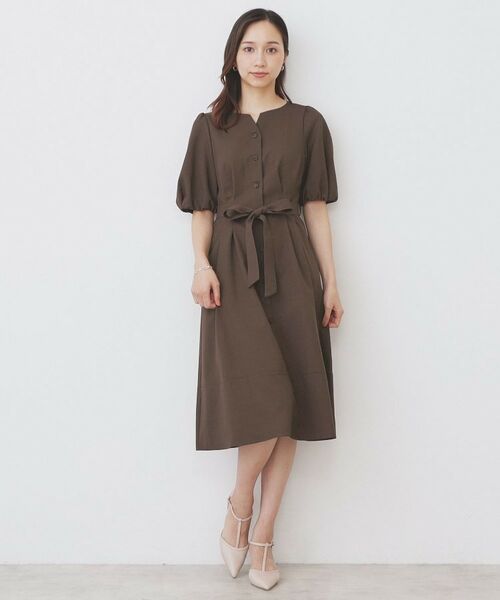 index / インデックス ミニ丈・ひざ丈ワンピース | タックパフスリーブワンピース【洗濯機洗い可/イージーアイロン】 | 詳細11