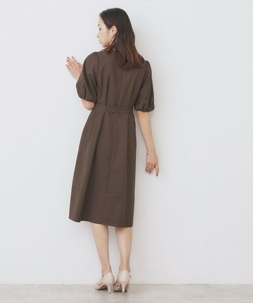 index / インデックス ミニ丈・ひざ丈ワンピース | タックパフスリーブワンピース【洗濯機洗い可/イージーアイロン】 | 詳細12