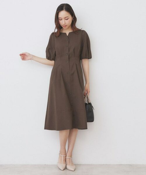 index / インデックス ミニ丈・ひざ丈ワンピース | タックパフスリーブワンピース【洗濯機洗い可/イージーアイロン】 | 詳細14