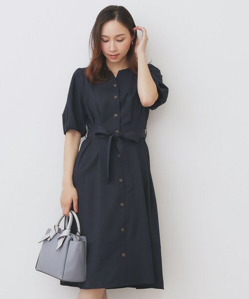 index / インデックス ミニ丈・ひざ丈ワンピース | タックパフスリーブワンピース【洗濯機洗い可/イージーアイロン】 | 詳細16