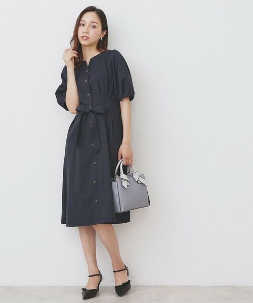 index / インデックス ミニ丈・ひざ丈ワンピース | タックパフスリーブワンピース【洗濯機洗い可/イージーアイロン】 | 詳細18