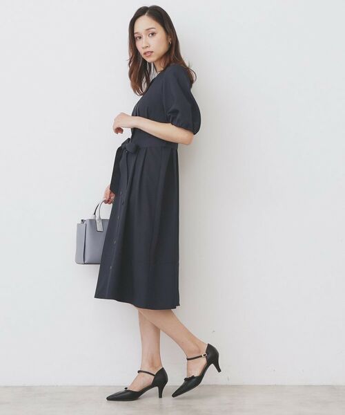 index / インデックス ミニ丈・ひざ丈ワンピース | タックパフスリーブワンピース【洗濯機洗い可/イージーアイロン】 | 詳細19