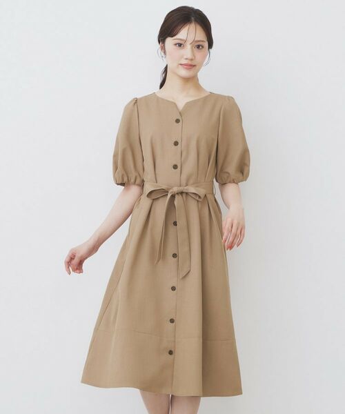 index / インデックス ミニ丈・ひざ丈ワンピース | タックパフスリーブワンピース【洗濯機洗い可/イージーアイロン】 | 詳細23