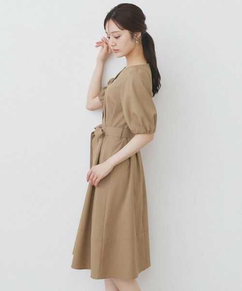 index / インデックス ミニ丈・ひざ丈ワンピース | タックパフスリーブワンピース【洗濯機洗い可/イージーアイロン】 | 詳細24