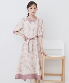 index / インデックス ミニ丈・ひざ丈ワンピース | 2WAY パネルフラワーバイカラーワンピース【洗濯機洗い可/イージーアイロン】