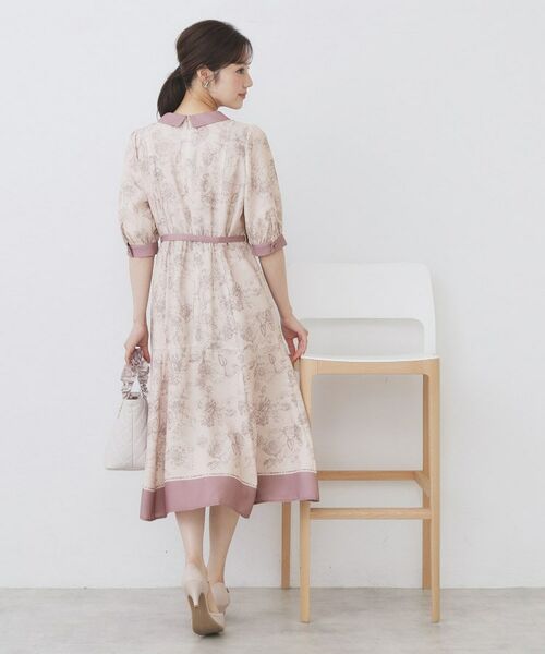 index / インデックス ミニ丈・ひざ丈ワンピース | 2WAY パネルフラワーバイカラーワンピース【洗濯機洗い可/イージーアイロン】 | 詳細14