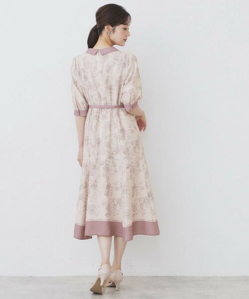 index / インデックス ミニ丈・ひざ丈ワンピース | 2WAY パネルフラワーバイカラーワンピース【洗濯機洗い可/イージーアイロン】 | 詳細21