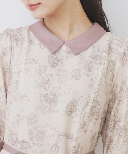 index / インデックス ミニ丈・ひざ丈ワンピース | 2WAY パネルフラワーバイカラーワンピース【洗濯機洗い可/イージーアイロン】 | 詳細23