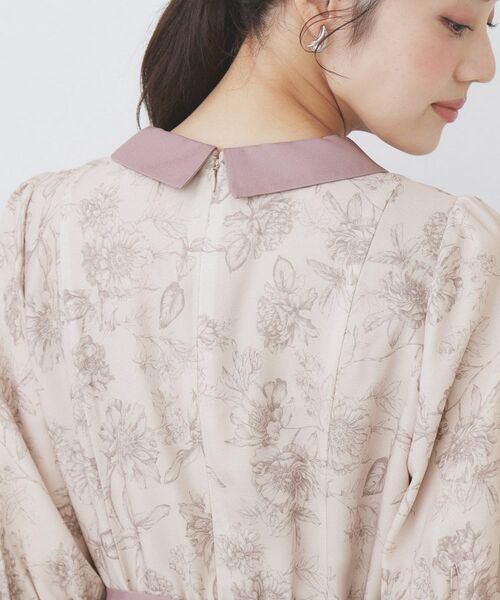 index / インデックス ミニ丈・ひざ丈ワンピース | 2WAY パネルフラワーバイカラーワンピース【洗濯機洗い可/イージーアイロン】 | 詳細24