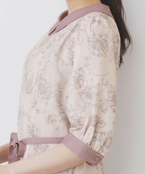 index / インデックス ミニ丈・ひざ丈ワンピース | 2WAY パネルフラワーバイカラーワンピース【洗濯機洗い可/イージーアイロン】 | 詳細25