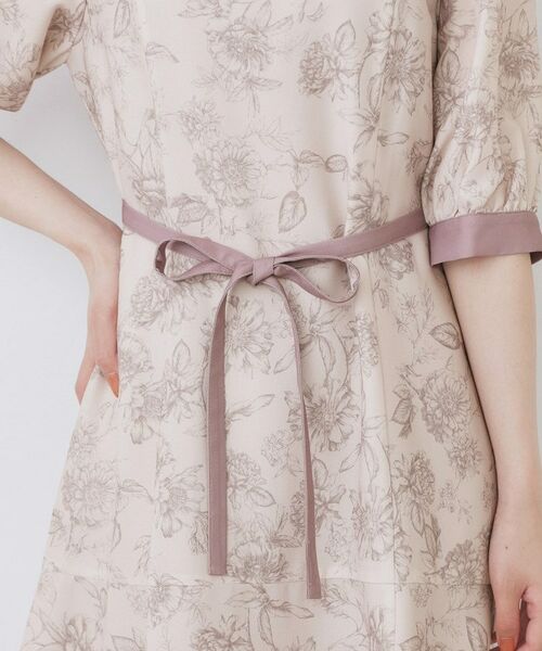 index / インデックス ミニ丈・ひざ丈ワンピース | 2WAY パネルフラワーバイカラーワンピース【洗濯機洗い可/イージーアイロン】 | 詳細26