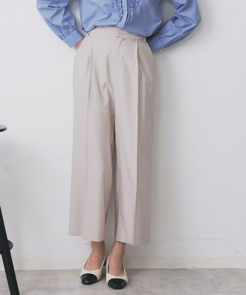 index / インデックス パンツ | ベルト付きストレッチワイドパンツ【洗濯機洗い可】 | 詳細1