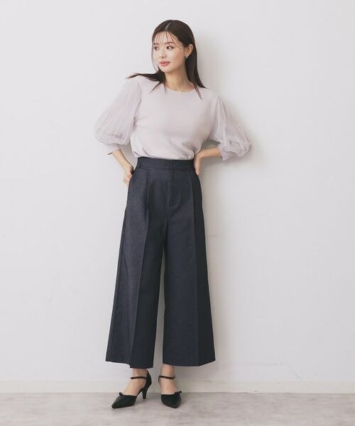 index / インデックス パンツ | ベルト付きストレッチワイドパンツ【洗濯機洗い可】 | 詳細11