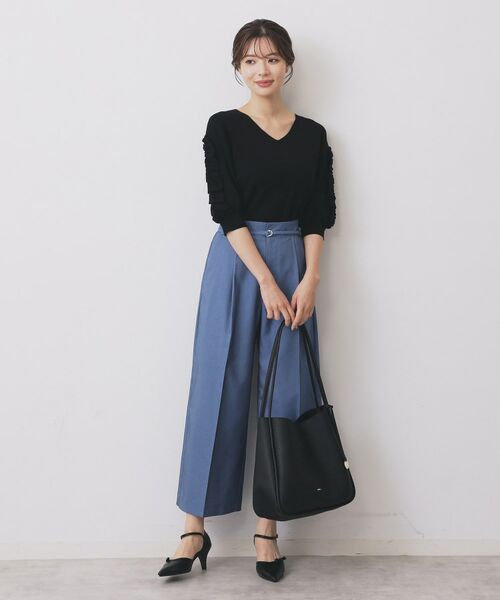 index / インデックス パンツ | ベルト付きストレッチワイドパンツ【洗濯機洗い可】 | 詳細14