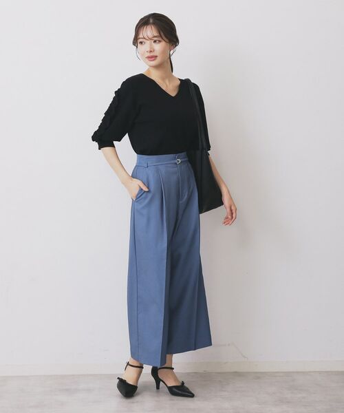 index / インデックス パンツ | ベルト付きストレッチワイドパンツ【洗濯機洗い可】 | 詳細15