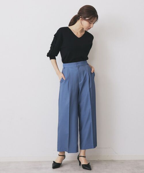 index / インデックス パンツ | ベルト付きストレッチワイドパンツ【洗濯機洗い可】 | 詳細17