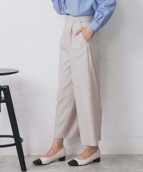 index / インデックス パンツ | ベルト付きストレッチワイドパンツ【洗濯機洗い可】 | 詳細2