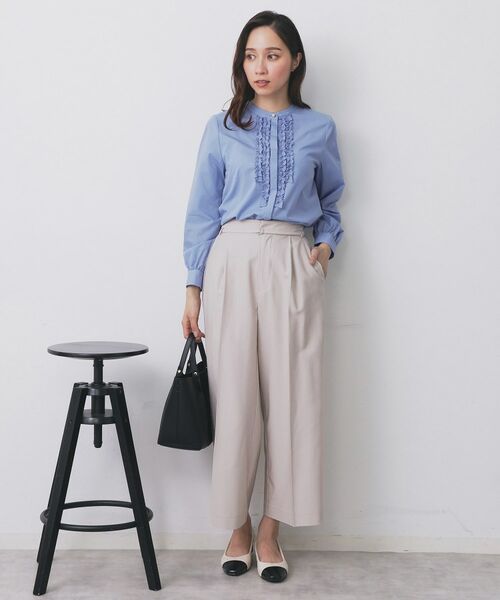 index / インデックス パンツ | ベルト付きストレッチワイドパンツ【洗濯機洗い可】 | 詳細3