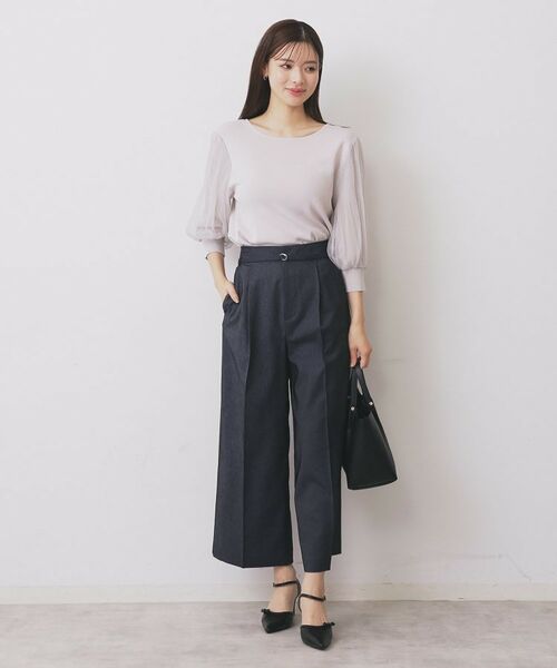 index / インデックス パンツ | ベルト付きストレッチワイドパンツ【洗濯機洗い可】 | 詳細8
