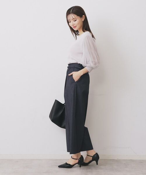 index / インデックス パンツ | ベルト付きストレッチワイドパンツ【洗濯機洗い可】 | 詳細9