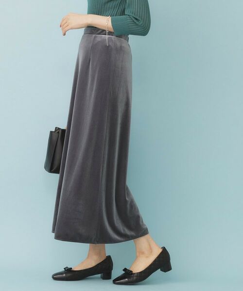 index / インデックス ロング・マキシ丈スカート | ベロアジャージナロースカート【洗濯機洗い可】 | 詳細1