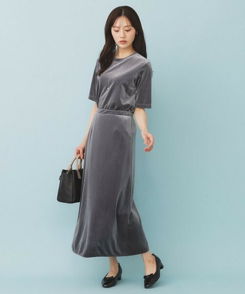 index / インデックス ロング・マキシ丈スカート | ベロアジャージナロースカート【洗濯機洗い可】 | 詳細3