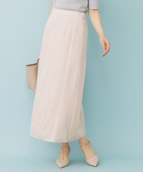 index / インデックス ロング・マキシ丈スカート | ベロアジャージナロースカート【洗濯機洗い可】(グレージュ(050))