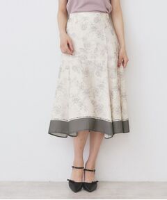 index / インデックス スカート | パネルフラワープリントフレアスカート【洗濯機洗い可/イージーアイロン】