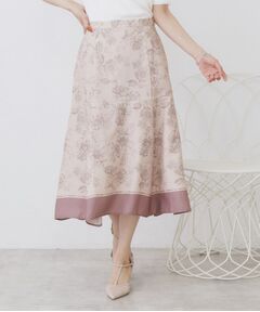 index / インデックス スカート | パネルフラワープリントフレアスカート【洗濯機洗い可/イージーアイロン】