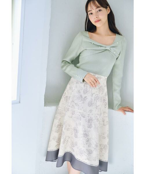 index / インデックス スカート | パネルフラワープリントフレアスカート【洗濯機洗い可/イージーアイロン】 | 詳細13